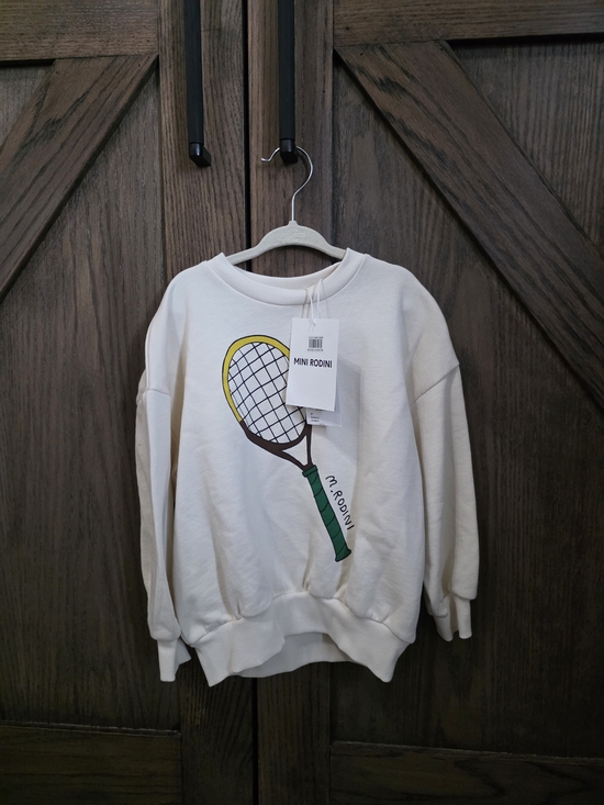 Mini Rodini Other - NWT Mini Rodini Cream Tennis Racket Sweatshirt